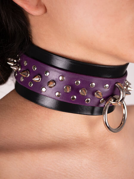 Collar/choker de cuero erótico artesanal