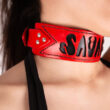 Collar/choker de cuero erótico artesanal